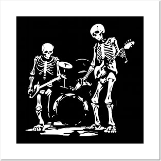 skeletons rock n roll Posters and Art